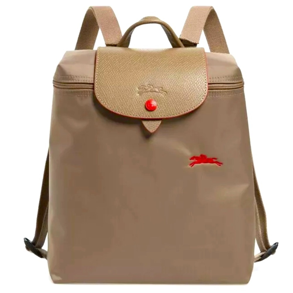 LONGCHAMP Le Pliage Club Nylon Travel Backpack Mink Taupe 1699619 AUTHENTIC